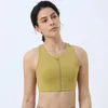 Yoga outfit Front Zipper Fitness Sports BH Women's Justerable Buckle Tank Tops Push-Up Tight Underwear With Chest Pad Gym Sportswear