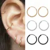 Hoop Earrings & Huggie 1Pair Punk Personality Hip Hop Unisex Fashion Simple Circular Circle Metal Small Gold Kids Mens Ear Rings Women