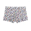 Underpants Summer Men's Ice Silk Breathable Boxers Shorts Underwear Cool Printing Trunks Bulge Pouch
