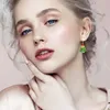 Hoop oorbellen oorbel studs voor vrouwen kerst kralen glanzende boom vijf puntige ster rood en groen lichtgewicht