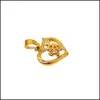 Серьги ожерелье мода 24 k прекрасное золото GF Dubai Romantic Heart Love Rose Подвесной кулон Sets Wedding Png Ювелирные изделия для женщин 510 Q2 Drop D DHVTU