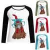 Women's Blouses Women's Long Sleeve Funny Chicken With Bandana Printed Color Block Blouse Tops Shirt