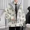 Herenjassen Lange modeprint Cartoon regenjas Winddicht en waterdicht Trenchcoat met capuchon 230207