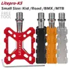 Pedais de bicicleta original LitePro Pedal 412 Du rolamento 9/16 "Alumínio pequeno / ultra leve para mountain bike bmx road mtb dobring bicycle peças 0208