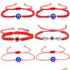 Link Chain Hanmade Rope Fatima Hand Evil Blue Red Eye Pendants Bracelet Fashion Lucky Elephant Tortoise Woven String Bracelets For Dh6Od