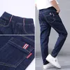 Jeans Fashion Baby Solid Blue Denim Trousers For Big Boys Casual Washing Loose Children Long Pant Fat Boy Clothes