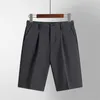 Pantalones cortos para hombres 2022 Hombres de verano Negocio Formal Chino Oficina Longitud de la rodilla Casual Corto Masculino Color Sólido Marca delgada Gris Plus Tamaño 28-40 Y2302