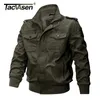 Chaquetas para hombre TACVASEN Invierno Militar Airsoft Pilot Bomber Coat MultiPockets Casual Cargo Work Clothing 230207