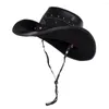 Berets Leder Frauen Männer Western Cowboy Hut Sommer Mesh Atmungsaktive Sombrero Hombre Caps Papa Pate Hüte 2 Szie Plus Größe