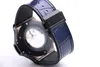 Luxury Master Design AAA Men039S Automatisk mekanisk klocka Big Silver White rostfritt stål Dial Black Rubber Strap Bang Blue 1634664