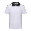 Tasarımcı Stripe Polo Gömlek Tişörtleri Yılan Polos Polos Bee Çiçek Erkek Yüksek Sokak Moda At Polo Lüks T-Shirt 892