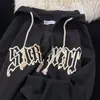 Sweats à capuche pour femmes Sweatshirts Femmes Vintage Zip Up Harajuku Casual Lettre Imprimer Manches Longues Lâche À Capuche Goth Streetwear Vestes Manteaux Y2k 230208