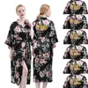 Women's Sleepwear Half Sleeve Nightgown V-Neck Satin Home Clothing Women Long Summer Kimono Robe Casual Intimate Lingerie Homewear