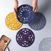 Tafelmatten kussens 3 stks/set 20 cm ronde 3D borduurs siliconen placemat servies oliebestendige warmte isolatie tablemat keukengereismatesmaties