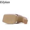 Slippers Eilyken Plus Size 35 42 Summer Platform Women High Heels Ladies Fashion Elegant Female Sandals Slides Shoes 230207