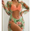 Women's Swimwear 2023 Bikini Beach Skirt Tunics for Cover up Swimsuit Women Ruffle Biquini Bathing Suit Summer Wear Swim 230208