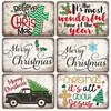 Retro Christmas Metal Signs Gift Home Room Decor Vintage New Years Tin Plate sign Santa Claus Poster Sweet Home Wall Decoration 20cmx30cm Woo