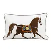 Coussin assorti Oreiller décoratif Croker Horse Design Housse de coussin de canapé brodée Taie d'oreiller sans noyau Maison Chambre Siège de voiture Dossier sans intérieur