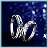 Pareja Anillos Bastante Para Mujeres Hombres Esign 925 Sterling Sier Wedding Crystal Gemstones Drop Delivery Jewelry Dhge0