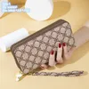 Factory wholesale ladies shoulder bags 2 styles large-capacity printed clutch bag this year popular double zipper mobile phone coin purse leather fashion wallet
