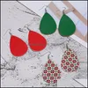 Bengelen kroonluchter 29 kleur kerstboom sneeuwman waterdruppel pu lederen oorbel voor vrouwen bohemian traan mode sieraden cadeau d dhxel