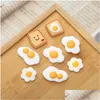 Other 30Pcs Simation Poached Egg Love Sandwich Flatback Resin Components Cabochon Fake Food Fit Phone Decoration Diy Scraobooking D Dh1M3