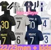2022 2023Paris Mbappe #7 Soccer Jerseys Hakimi 30 10 Fans speler 4e 22 23 Sergio Ramos PSGS voetbal shirts shirt Marquinhos Verratti Icardi uniform Kids Kit Sets