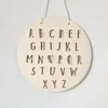 Decorative Figurines INS Nordic Round Wood Chip Wall Hanging Ornaments Alphabet Letter Decor Home Dorm Room Accessories 25 CM 1 PC