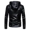 Men's Fur Autumn Plus Size Motorcycle Lether Jacket Men's Detachable Hat PU Leather