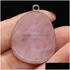 Charms Trendy Natural Stone Pendant Rose Quartzs Pink Crystal Pendants for Jewelry Making DIY Halsband Tillbeh￶r DROP DELIVE DHBC9