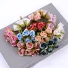 Decorative Flowers 6pcs 2cm Mini Silk Rose Artificial Flower Wedding Bouquet Home Decoration Accessories DIY Wreath Decor Scrapbook Crafts