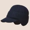Beralar Erkek Kış Örme Kulak Koruma Kapağı Yün Beanies Bonnet Snapback Kısa Kötü Şapka Açık Bisiklet Peluş Sıcak Tut