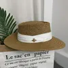 2021 moda dokuma geniş kenarlı şapka güneş şapkası yaz kadın arı geniş kap ebeveyn-çocuk düz üst siperlik dokuma hasır şapkalar