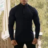 Heren-jurken Shirts Spring herfst mode lange mouw shirt heren super slanke fit klassieke turn-down single breasted casual zakelijk werk werk