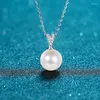 Chains XDY925 Sterling Silver Clavicle Chain Women's Source 10mm Flawless Freshwater Pearl Simple Moissanite Necklace