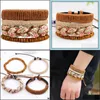 Link Chain Leather Bracelets For Women Fashion Ladies Bohemian Mtilayer Wide Wrap Bracelet Drop Delivery Jewelry Dh8Nm