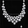 Örhängen halsband bröllop set brud örhänge smycken tillbehör enkla och elegant kristallklavikel skönhet för kvinna 384 drop del dhueo