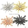 Charms CZ Crystal Gold/Sier Color Sun Flower Pendants For Women Diy Jewelry Making Findings Supplies Wholesale VD286Charms D DHCE5