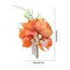 Fleurs décoratives Décoration de mariage Pivoine Corsage Européen Réutilisable Fleur Artificielle Mariée Marié Vêtements Soie Rose Rouge Orange