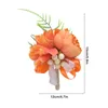 Dekorativa blommor bröllop dekoration peony corsage europeisk återanvändbar konstgjord blomma brud brudgum kläder siden rosa röd orange