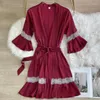 Mulheres para sono feminino Casa Casa Vestido de banho curto de casca de casca de banheira cetim de cetim kimono túnica íntima lingerie casual calwear