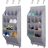 Storage Boxes Over The Door Shoe Organizer 14 Pockets Hanging Narrow Rack For Dorm Closet Space Saving