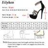 Pantoufles Eilyken cristal plate-forme sandale été Zip talons hauts chaussures mode Peep Toe diapositives Zapatos Mujer noir pompes creuses 230207