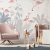 Wallpapers CJSIR Custom 3D Wall Murals Wallpaper For Living Room Fresh Rainforest Banana Leaf Flamingo Cafe Decoration Painting