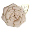 Flores decorativas 5 piezas/bolso ocasión formal de corsage tamaño hecho a mano 4.5cm tela rosa boda boutonniere fiesta de fiesta broche ropa