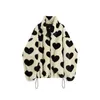 Women s Jackets Pink Heart Faux Teddy Fur Basic Outerwear Plaid Checkerboard Winter Coat s 230208