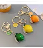 Mignon strass citron voiture porte-clés Simulation créative fruits porte-clés sac à main accessoires sac pendentif