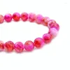 Strand Natural Stone Rose Red Gerian Jades Chalcedony Simple Bracelet Jewelry Joleds Lovers Woman Gift Pulserase Pulserase