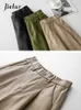 Women's Shorts Jielur Fashion Pu Leather Women Autumn Winter Bermuda Elastic Waist Loose Five Points Trouser S-4XL Size Y2302