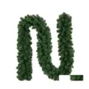 Decorative Flowers Wreaths Artificial Christmas Garland Pvc Greenery Wreath Green Pendant Ornaments For Wedding Party Garden Decor Dhzeu